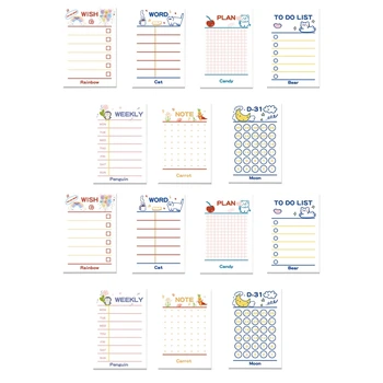 14Pack To Do List Notepad Cute 9X6 To Do List Planner Sticky Notes Daily Lined Sticky Notes For Work Planner, 600 Sheets Durable
