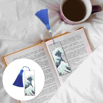 1Pc Creative Bookmark Tassel Bookmark Party Birthday Gift for Friends (Blue) Random Tassels Color