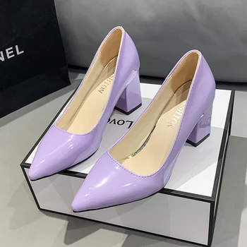 2022 Нови пролетни помпи мода високи токчета обувки жени приплъзване на дами помпи за парти рокля бонбони обувки голям размер 33-45 Mujer