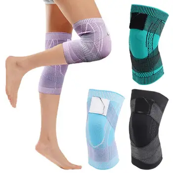 2023 1 чифт плетени спортни подложки за коляното дишаща високо еластична скоба за коляното обвива коляното компресия ръкав