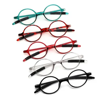 2023 5 цветни кръгли очила за четене Ултралеки малки рамки Пресбиопични очила PC смола Clear Lens Hyperopia Eyewear