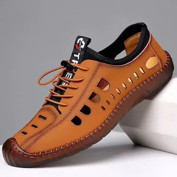 2023 Пролет лято Нови мъжки кухи меки дъна случайни нехлъзгащи единични обувки мода тенденция дишаща ретро сандали за мъже