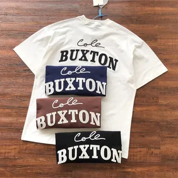 2023ss кръпка бродирани Cole Buxton мода тениска мъже 1:1 Royal Blue кафяв черен бял CB жени Tee Tag