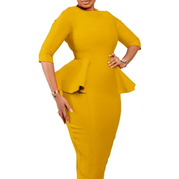 2024 Африкански рокли за жени Дашики Бодикон Африканска рокля Африкански дрехи Мода Елегантен офис дама рокли Африка облекло