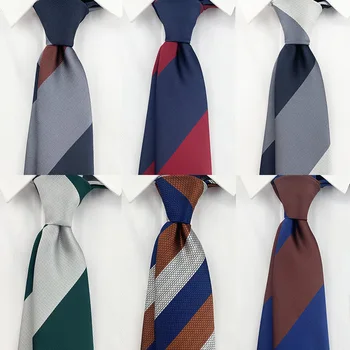 2024 Нов британски джентълмен твърда ивица вратовръзка костюм риза аксесоари 8 см жакард мъжки ежедневно облекло вратовръзка сватбено парти подарък