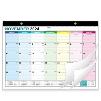 2024 Стенен календар 2024 Тематичен стенен календар, 16.9X12 премиум хартия, двужично подвързване Лесна инсталация