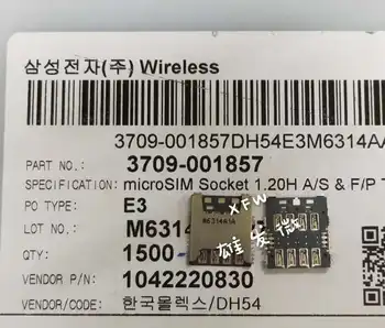 30pcs оригинален нов 3709-001857 3709001857 8PIN TF притежател на карта SIM карта притежател