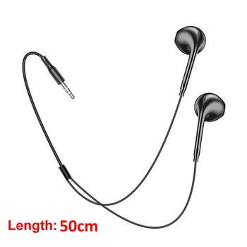 50cm универсални 3.5mm жак слушалки в ушите за мобилен мобилен телефон MP3 MP4 плейър радио Bluetooth аудио приемник & повече