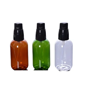50ml 80ml пластмасов лосион бутилка ясно зелено кафява козметична опаковка черна помпа празна същност проба бутилки за многократна употреба 30Pcs