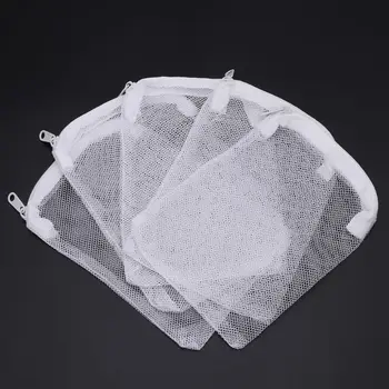 5Pcs/lot Аквариум филтър чанти риба резервоар окото чанта цип нетна чанта за филтър медии био топка активен въглен изолация съхранение
