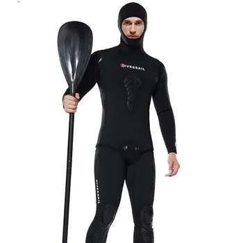5mm/7mm водолазен водолазен костюм за мъже камуфлажен комплект от 2 части Scuba, свободно гмуркане Подводен риболов Wet Keep Warm