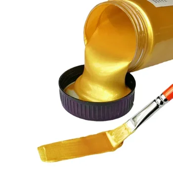 60/100ml Златна акрилна боя Метална перлена ръчно рисувана гипсова лепило Водоустойчива и неизбледняваща DIY боядисана боя