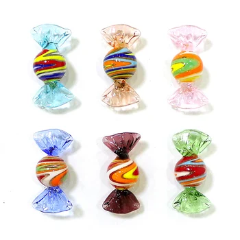 6бр Реколта Мурано стъклени сладкиши Прекрасни миниатюрни бонбони орнаменти Начало Всекидневна Бюро декорация парти Рожден ден Коледен подарък