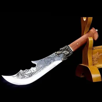 9.5 инчов дървен нож за рязане Sharp Long Machete Hatchet Longquan Кухненски ножове Големи костни и птичи инструменти Ръчно изработени ковани Messer