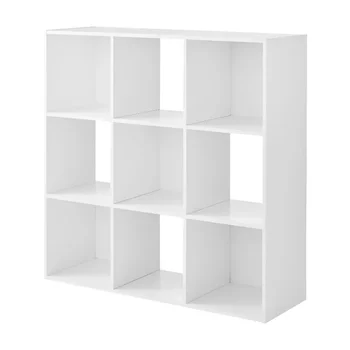 9-Cube Storage Organizer, черна библиотека за мебели от рафтове за книги