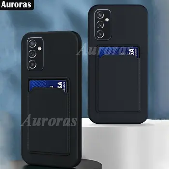 Auroras карта чанта случай за Samsung Galaxy A14 5G силиконов телефон случай карта притежателя портфейл случай за Samsung A04S A34 A54 капак Funda