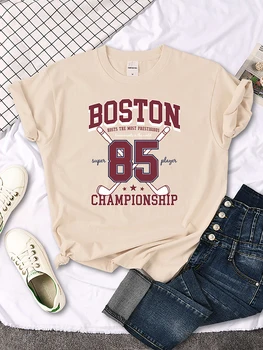 Boston 85 Players Championship Tee Shirt Original Fashion Tshirts Fashion Essential Tshirt Street Hip Hop Tshirt