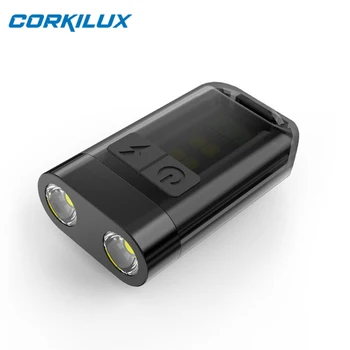 CORKILUX EDC LED Ключодържател фенерче за ключове Двоен източник на светлина Мини факел Преносима капачка на главата Клип светлина Магнитна риболовна лампа