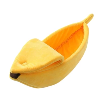 Cat Banana Bed for Indoor Cat Small Dog Warm Bed House Pet Tent Bed Kitten Cave Thicken Cushion Indoor Kitten