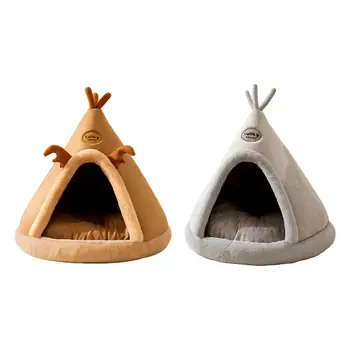 Cat Bed Cave Christmas Ornament Indoor Cats Soft Semi Closed Cat Nest Self Warming Pet Cat Shelter for Puppy Dog Cats Kitten