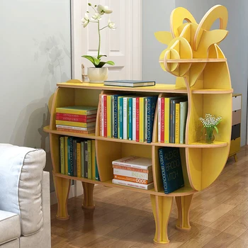 Creative дървени детски картина книга рафт овча форма етаж рафт четене съхранение мека декорация орнаменти