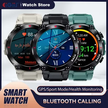 EIGIIS Men Smart Watch GPS Открит спортен режим Гледайте сърдечната честота Мониторинг на кислорода в кръвта Фитнес тракер IP68 водоустойчив