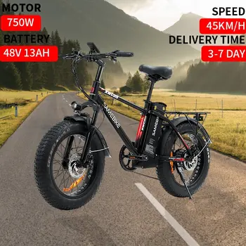 EU Stock XWC05 Електрически велосипед 750W мотор 13Ah батерия 20'' мазнини гума за възрастни 45km / h максимална скорост планина Ebike LCD дисплей