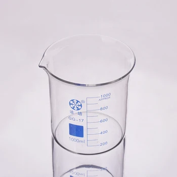 FAPE Beaker в ниска форма с чучур, отворен широко, фланцова уста, капацитет 1000mL-30000mL, лабораторна чаша
