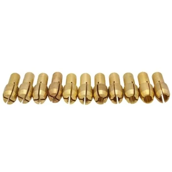 Fashion 11Pcs/Set Mini Drill Brass Collet Chuck Аксесоари за ротационен електроинструмент Dremel
