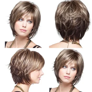 Fashion Sexy Short Дамски Cover Bang Styling Cool Wig