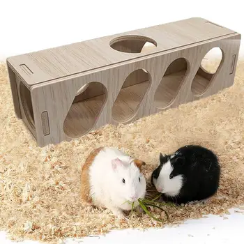 Gerbil Toys Дървени хамстер подземни тунелни играчки Многофункционална лесна инсталация Дървени играчки за хамстери Зайчета Малки домашни любимци