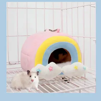 Hamster топъл хамак с куки сладък дъга форма удобни дишащи малки животни висящи легло продукти за домашни любимци 16 х 16 х 14 см