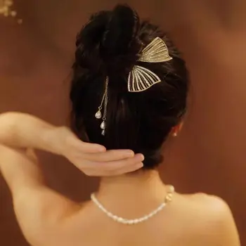Headdress риба опашка шапки пискюл кристал корейски стил фиба камелия хвощ катарама жени коса клип аксесоари за коса