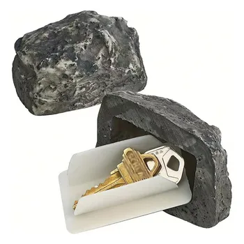 Hide-a-Spare-Key Фалшива скала - Изглежда симулация камък смола ключ кутия за съхранение