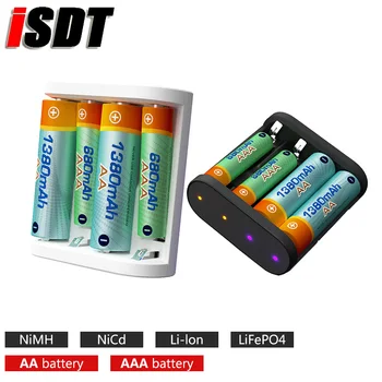 ISDT A4 10W 1.5A/AA/AAA зарядно устройство за батерии DC Smart зарядно устройство за батерии за 10500 12500 Lipo батерия RC кола камион самолетни играчки