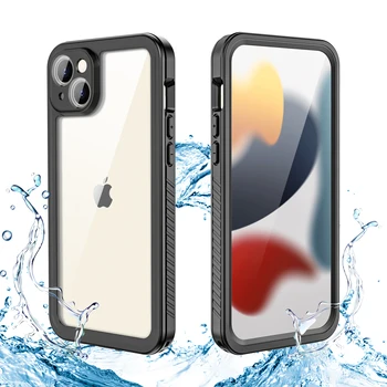 Ip68 Shellbox водоустойчив калъф за телефон за Iphone 15 14 Plus Pro Max метален алуминиев телефон за плуване Луксозен капак Funda Shell Coque