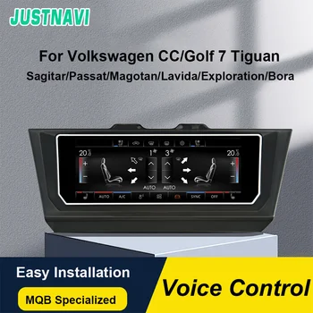 JUSTNAVI IPS кола климатик седалка отопление климат LCD AC панел за VW Passat Jetta Tiguan L Golf 7 Magotan CC контролен съвет