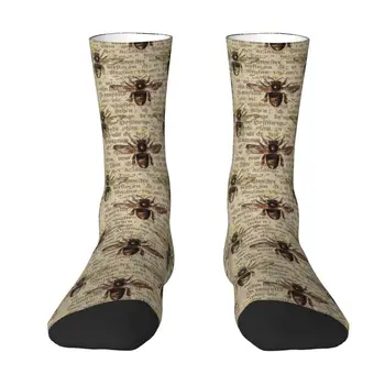 Kawaii Мъжки реколта ретро пчела пчела модел рокля чорапи унисекс удобни топли 3D печат екипажа чорапи