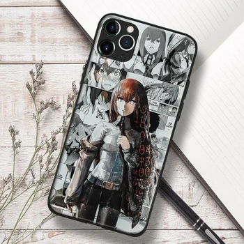 Kurisu Makise Steins Gate Аниме Soft TPU стъклен калъф за телефон за IPhone 6s 7 8 14 Plus X Xr Xs 11 12 13 Мини 14 15 Pro Max Samsung