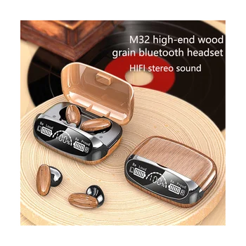 M35 Wood Grain безжични Bluetooth слушалки TWS слушалки за докосване в ушите Bluetooth 5.2 спортни слушалки