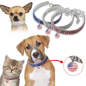 Mini Pet Dog Bling Rhinestone Chocker Collars Fancy Dog Heart Shaped Necklace Bite resistant Harness Dog Accesorios Para Perros