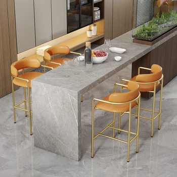 NEW Nordic бар стол мода Начало отдих трапезни столове модерен дизайн творчески облегалка злато/черно високо крака библиотека мебели