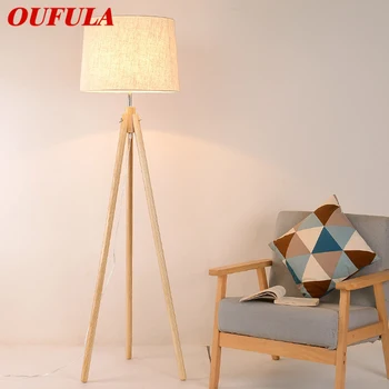 OUFULA Скандинавска подова лампа Модерно изкуство Семейна стая Iiving Спалня до дивана Творчество LED декоративна стояща светлина