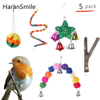 Pet Bird Toy Hanging Cage Swing Rainbow Bridge Parrot Toy Combination Set Bird Supplies Toy