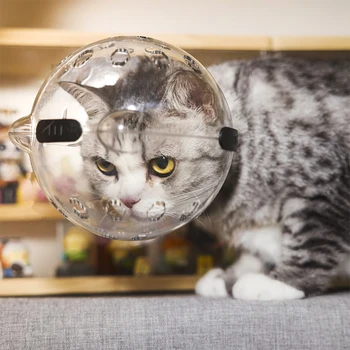 Portable Anti-Bite Cat Space Hood Cat Breathable Hood Anti-Lick Transparent Cat Helmet Reusable Pet Space Hood Pet Supplies