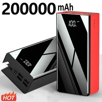 Power Bank 200000mAh Преносимо бързо зареждане PowerBank 100000 mAh 4 USB PoverBank външно зарядно устройство за Xiaomi Mi 9 iPhone