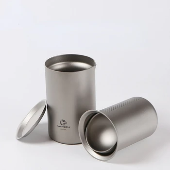 Pure Titanium преносим орел клюн чай машина 350ML двуслоен чай чаша сплав открит къмпинг кунгфу комплект кухненски прибори за хранене нов