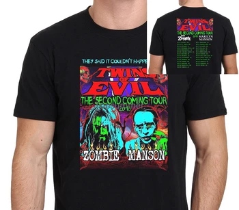 Rob Zombie Marilyn Manson Tour Men& Black T Shirt Size S To Xxl Style Short Sleeve Print Tee Shirt Funny Tees Men Short