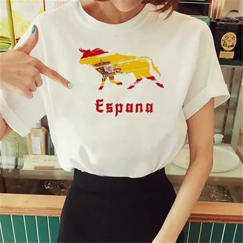Spanish Bull тениска жени Y2K лято топ момиче японски аниме облекло