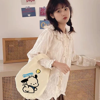 Super Kawaii Sanrio Pochacco платно чанта чанта женски сладък карикатура аниме преносим обяд кутия чанта за съхранение кърпа чанта студент подарък